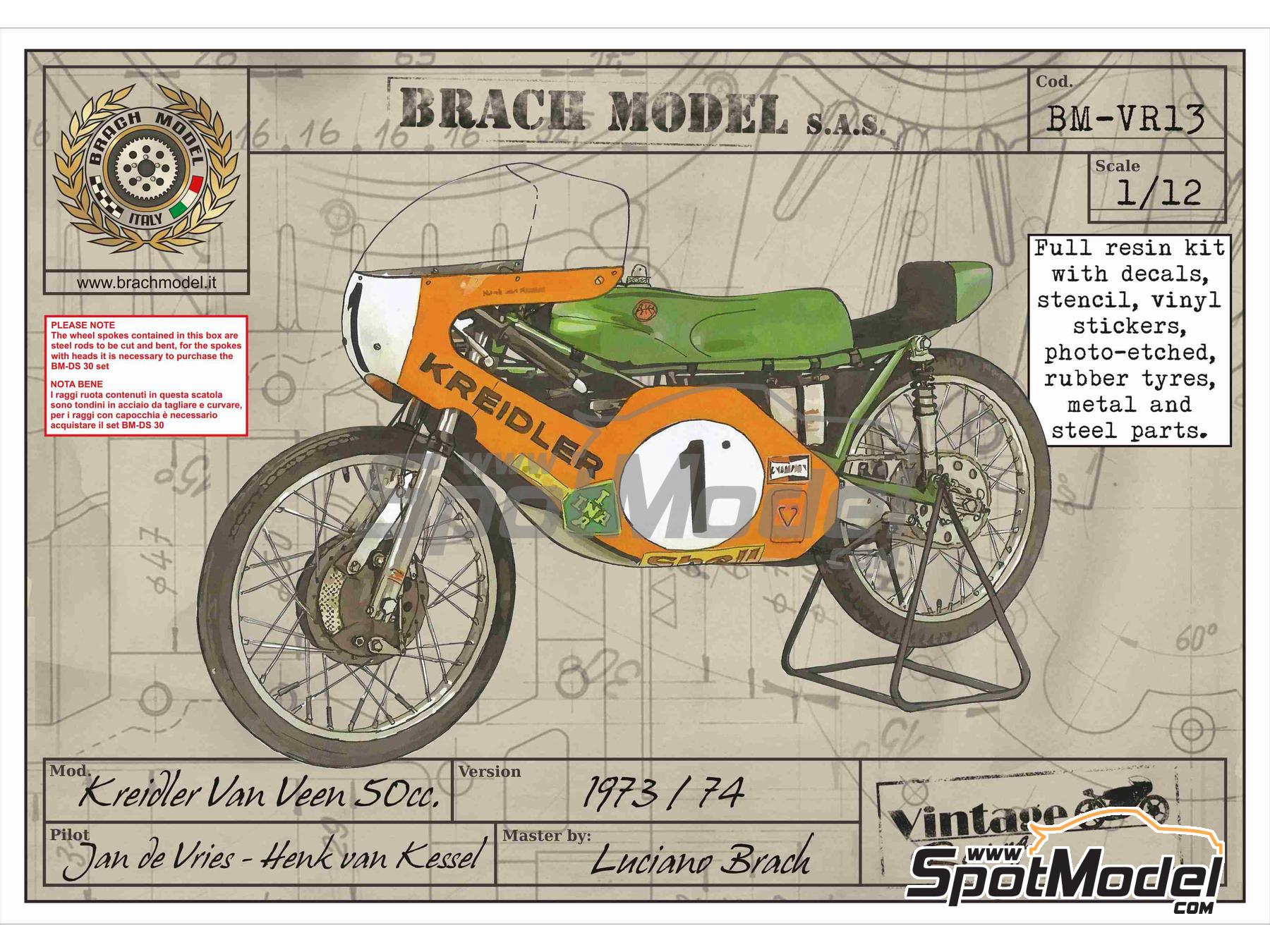 Brach Model BM-VR13: Motorbike scale model kit 1/12 scale